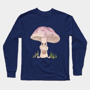 Cute Watercolor Mushroom Reading 3 Long Sleeve T-Shirt